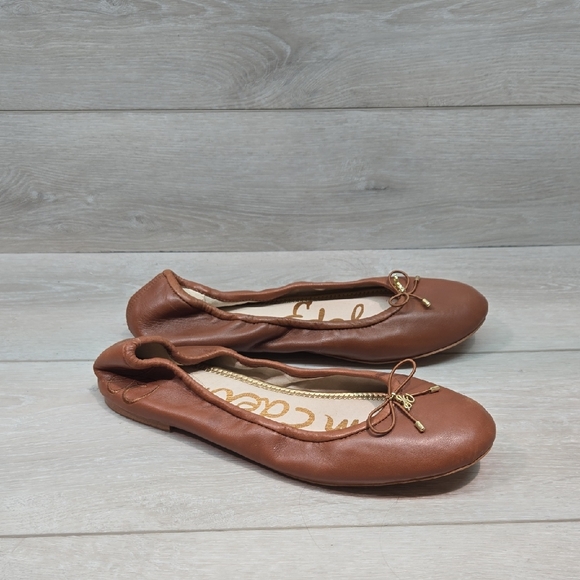 Sam Edelman Women Felicia Leather Ballet Flat Shoes Sz 10W - Picture 1 of 11